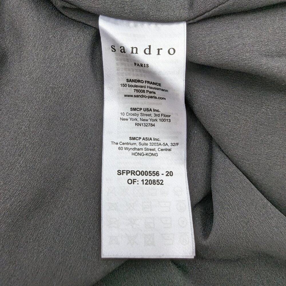Sandro Paris Bruni Asymmetric Black Floral Wrap Mini Dress New 36 Small 2 4 - Picture 8 of 11